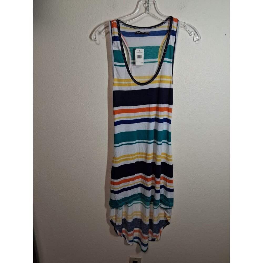 NWT Love Chelsey Dress Summer Casual Striped Beach Coverup High Low Size Medium